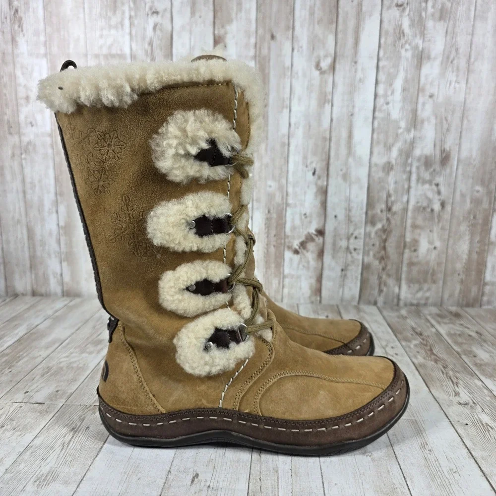 The North Face Women Tan Suede Waterproof Primaloft Winter Boots ACQBF33 Size 8‎
